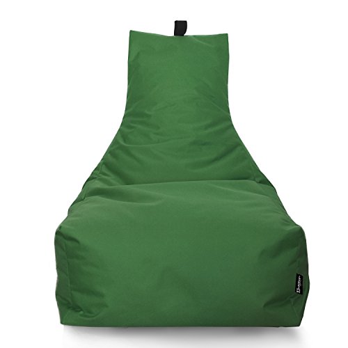 Lounge Sitzsack Liege Beanbag 32 Farben wählbar 90cm(Ø) Rückenlehne Bodenkissen Indoor Outdoor Sitzsäcke Gaming Kinder Bean Bag Erwachsene Riesensitzsack gefüllter Sessel(Apfelgrün) von BuBiBag
