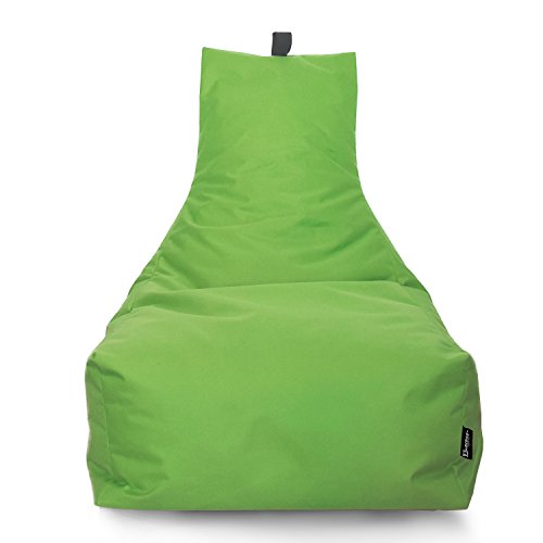 Lounge Sitzsack Liege Beanbag 32 Farben wählbar 90cm(Ø) Rückenlehne Bodenkissen Indoor Outdoor Sitzsäcke Gaming Kinder Bean Bag Erwachsene Riesensitzsack gefüllter Sessel(Kiwigrün) von BuBiBag