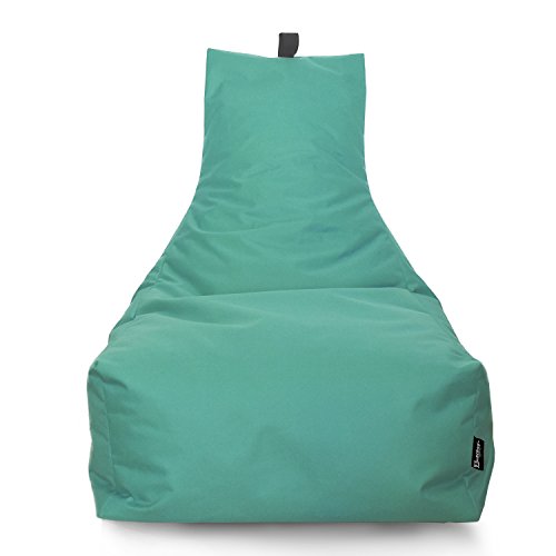 Lounge Sitzsack Liege Beanbag 32 Farben wählbar 90cm(Ø) Rückenlehne Bodenkissen Indoor Outdoor Sitzsäcke Gaming Kinder Bean Bag Erwachsene Riesensitzsack gefüllter Sessel (Pacific) von BuBiBag