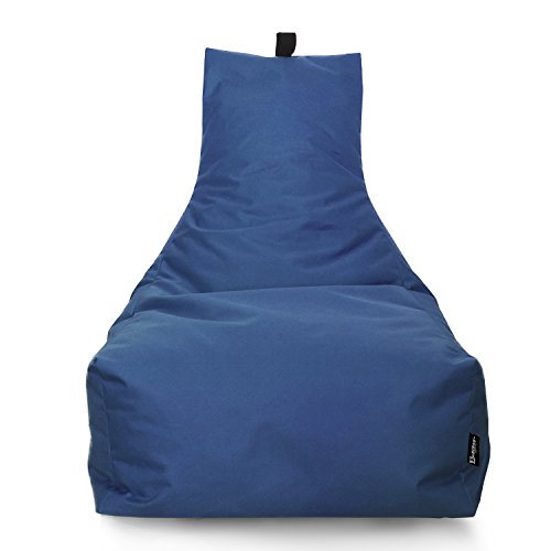 Lounge Sitzsack Liege Beanbag 32 Farben wählbar 90cm(Ø) Rückenlehne Bodenkissen Indoor Outdoor Sitzsäcke Gaming Kinder Bean Bag Erwachsene Riesensitzsack gefüllter Sessel(Königsblau) von BuBiBag
