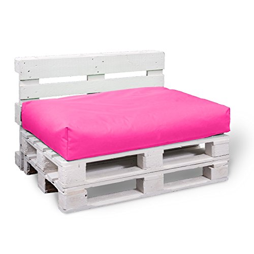 BuBiBag Palettenkissen - Beanbag Sitzauflage für Paletten | Sitzfläche für In & Outdoor | Sitzkissen in 6 Größe & versch. Farbe (120x80x15, Pink) von BuBiBag