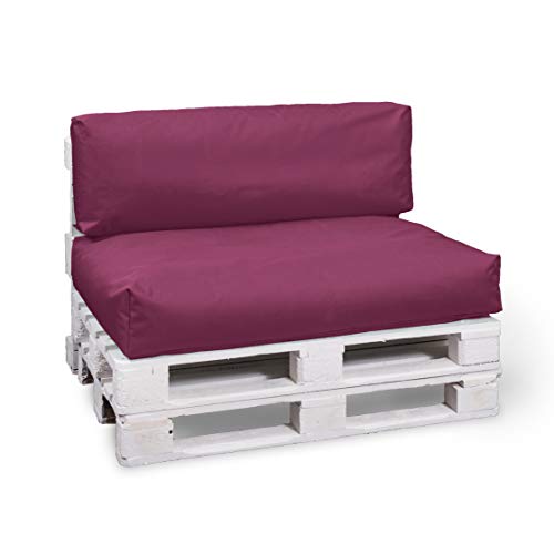 BuBiBag Palettenkissen - Beanbag Sitzauflage für Paletten | Sitzfläche für In & Outdoor | Sitzkissen in 6 Größe & versch. Farbe (80x60x15, Weinrot) von BuBiBag