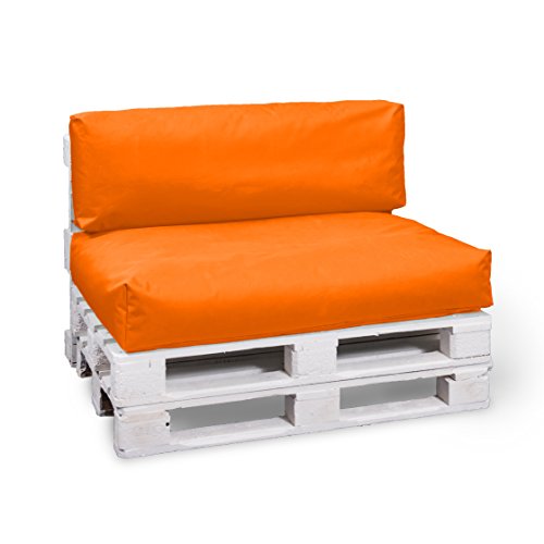 BuBiBag Palettenkissen - Beanbag Sitzauflage für Paletten | Sitzfläche für In & Outdoor | Sitzkissen in versch. Größe & versch. Farbe (80x60x15, Orange) von BuBiBag