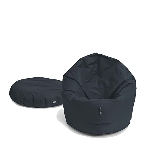 BuBiBag Sitzsack XXL, Sitzsack für Kinder & Erwachsene - Outdoor Sitzsäcke Indoor Beanbag - Sitzkissen für Kinder und Erwachsene (155 cm, Anthrazit) von BuBiBag