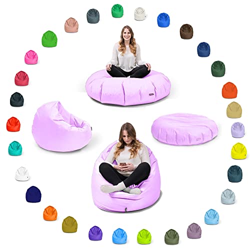 BuBiBag Sitzsack XXL, Sitzsack für Kinder & Erwachsene - Outdoor Sitzsäcke Indoor Beanbag - Sitzkissen für Kinder und Erwachsene (155 cm, Puderflieder) von BuBiBag