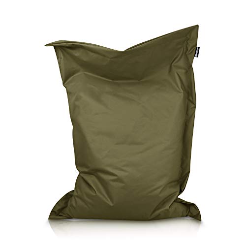 BuBiBag XXL Sitzsack, Outdoor Sitzsäcke für Kinder und Erwachsene, Bodenkissen Beanbag Fatboy wetterfest (Khaki 200x140cm) von BuBiBag