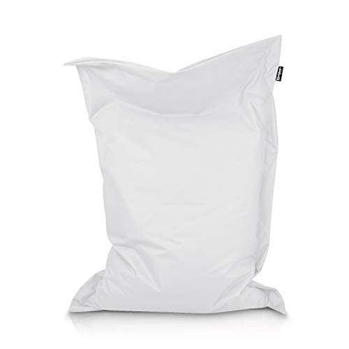 BuBiBag XXL Sitzsack, Outdoor Sitzsäcke für Kinder und Erwachsene, Bodenkissen Beanbag Fatboy wetterfest (Weiß 200x140cm) von BuBiBag