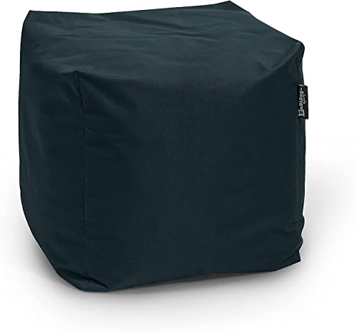 BuBiBag Sitzpouf für Outdoor Sitzsack, Fußhocker ideal für Gaming Sitzsäcke, Wetterfest, Outdoor Pouf (35x35x35cm, Anthrazit) von BuBiBag