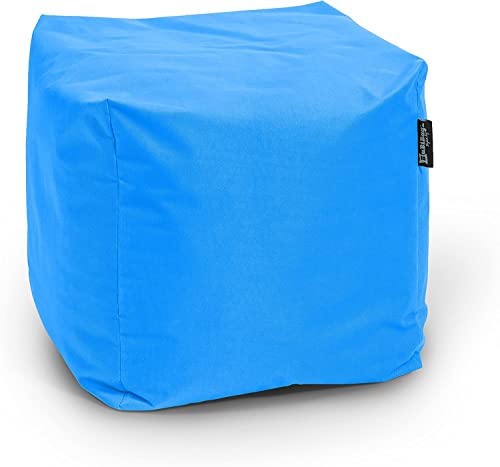 BuBiBag Sitzpouf für Outdoor Sitzsack, Fußhocker ideal für Gaming Sitzsäcke, Wetterfest, Outdoor Pouf (35x35x35cm, Königsblau) von BuBiBag