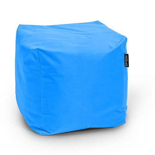BuBiBag Sitzpouf für Outdoor Sitzsack, Fußhocker ideal für Gaming Sitzsäcke, Wetterfest, Outdoor Pouf (45x45x45cm, Königsblau) von BuBiBag