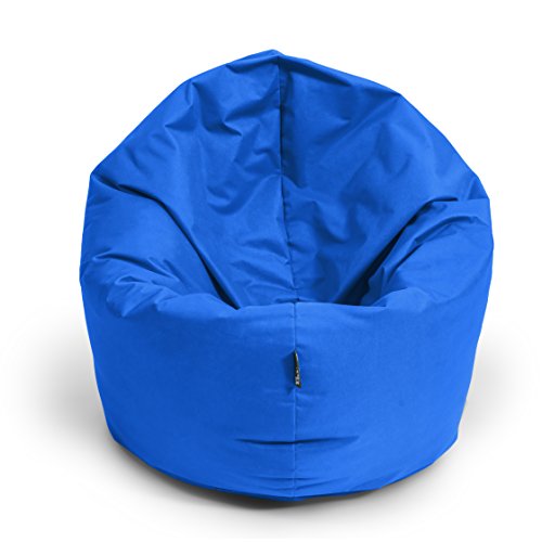 BuBiBag Sitzsack 2 in 1 Funktion Sitzkissen mit EPS Styroporfüllung 32 Farben Bodenkissen Kissen Sessel Sofa (100cm, Blau) von BuBiBag
