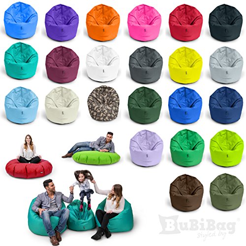 BuBiBag Sitzsack 2 in 1 Funktion Sitzkissen mit EPS Styroporfüllung 32 Farben Bodenkissen Kissen Sessel Sofa (125cm, Puderrosa) von BuBiBag