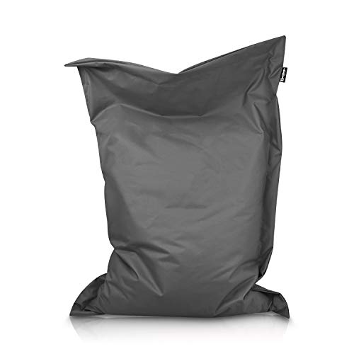 BuBiBag XXL Sitzsack, Outdoor Sitzsäcke für Kinder und Erwachsene, Bodenkissen Beanbag Fatboy wetterfest (Anthrazit 210x130cm) von BuBiBag