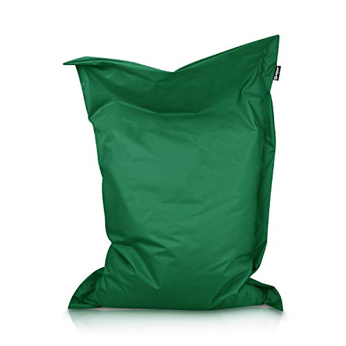 BuBiBag XXL Sitzsack, Outdoor Sitzsäcke für Kinder und Erwachsene, Bodenkissen Beanbag Fatboy wetterfest (Dunkelgrün 145x100cm) von BuBiBag