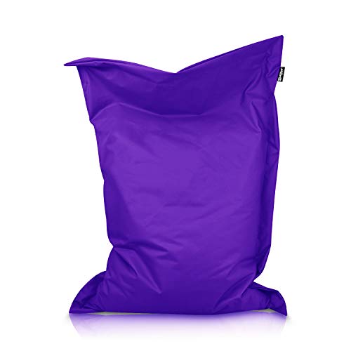 BuBiBag XXL Sitzsack, Outdoor Sitzsäcke für Kinder und Erwachsene, Bodenkissen Beanbag Fatboy wetterfest (Lila 145x110cm) von BuBiBag