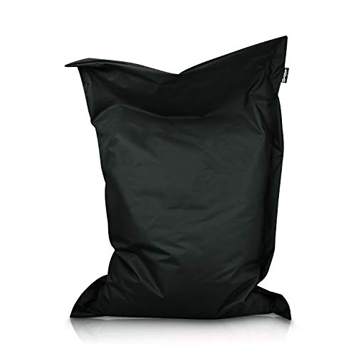 BuBiBag XXL Sitzsack, Outdoor Sitzsäcke für Kinder und Erwachsene, Bodenkissen Beanbag Fatboy wetterfest (Schwarz 145x100cm) von BuBiBag