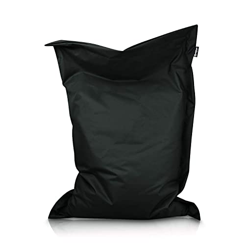 BuBiBag XXL Sitzsack, Outdoor Sitzsäcke für Kinder und Erwachsene, Bodenkissen Beanbag Fatboy wetterfest (Schwarz 145x110cm) von BuBiBag