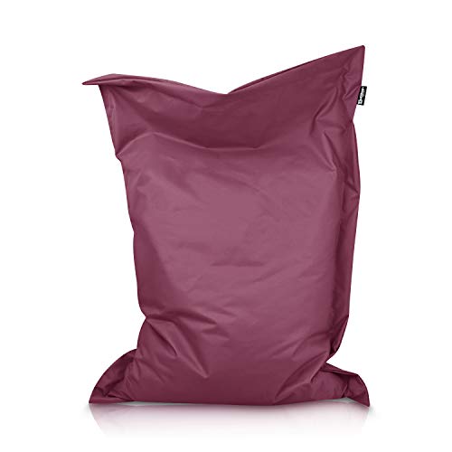 BuBiBag XXL Sitzsack, Outdoor Sitzsäcke für Kinder und Erwachsene, Bodenkissen Beanbag Fatboy wetterfest (Weinrot 100x70cm) von BuBiBag