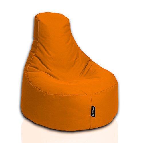 BuBiBag Sitzsack Gamer Junior Sessel Sofa Sitzkissen Sitzmöbel Beanbag Sitz-Kissen für Kinder (55 cm Durchmesser,orange) von BuBiBag