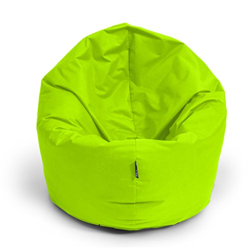 BuBiBag Sitzsack für Erwachsene -Indoor Outdoor XL Sitzsäcke, Sitzkissen oder als Gaming Sitzsack, geliefert mit Füllung (125 cm Durchmesser, kiwigrün) von BuBiBag