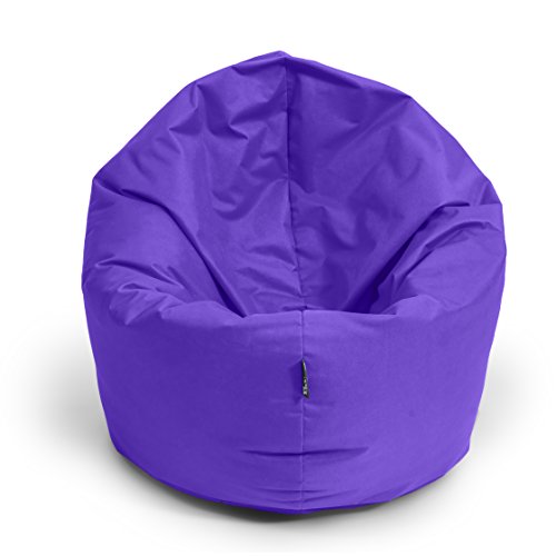 BuBiBag Sitzsack für Kinder & Erwachsene - Indoor und OutdoorSitzsäcke, Sitzkissen oder als Gaming Sitzsack, geliefert mit Füllung (125 cm Durchmesser, lila) von BuBiBag
