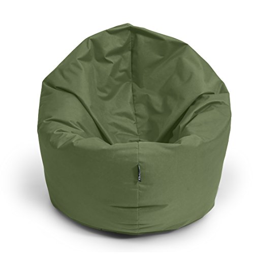 BuBiBag 2in1 Sitzsack Sitzkissen mit Füllung |XX- Large Ø: 145 cm, Khaki | Indoor & Outdoor Beanbag | Geeignet für Kinder Innen- & Außenbereich Kinderzimmer | Wasser- & Schmutzabweisend Wetterfest von BuBiBag