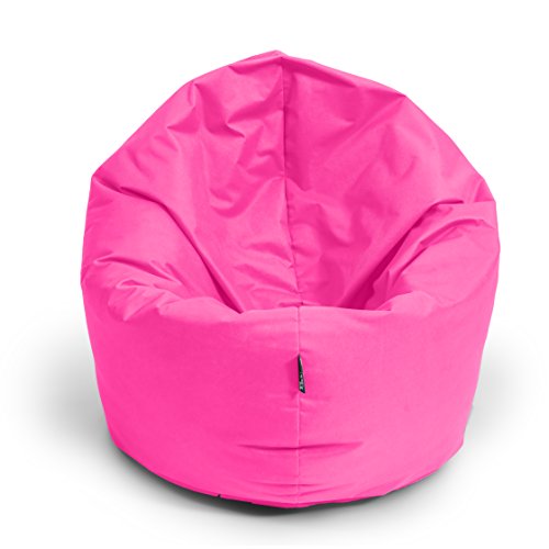 BuBiBag Sitzsack M - XXL 2-in-1 Funktionen mit Füllung Sitzkissen Bodenkissen Kissen Sessel BeanBag (100 cm Durchmesser, pink) von BuBiBag