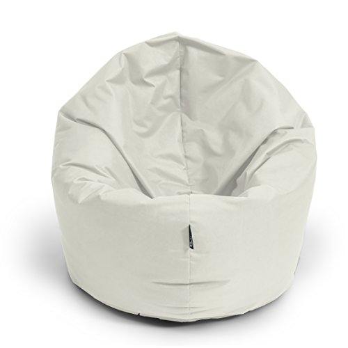 BuBiBag Sitzsack M - XXL 2-in-1 Funktionen mit Füllung Sitzkissen Bodenkissen Kissen Sessel BeanBag (145cm Durchmesser, beige) von BuBiBag