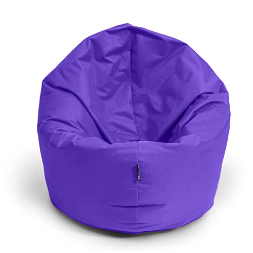 BuBiBag Sitzsack für Kinder und Jugendliche - Indoor und Outdoor Sitzkissen oder als Gaming Sitzsack, geliefert mit Füllung (70 cm Durchmesser, lila) von BuBiBag