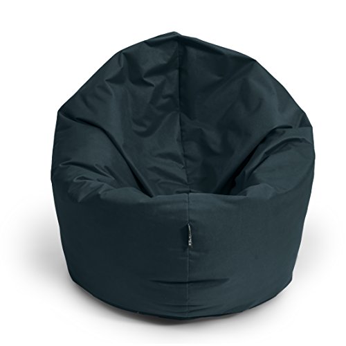BuBiBag Sitzsack M - XXL 2-in-1 Funktionen mit Füllung Sitzkissen Bodenkissen Kissen Sessel BeanBag (70cm Durchmesser, schwarz) von BuBiBag