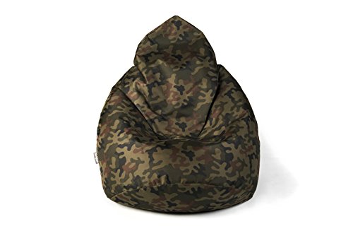 BuBiBag Sitzsack Sitzkissen Birnenform für In & Outdoor XXL 470 Liter - mit Styropor Füllung in 23 diversen Farben (Camouflage) von BuBiBag