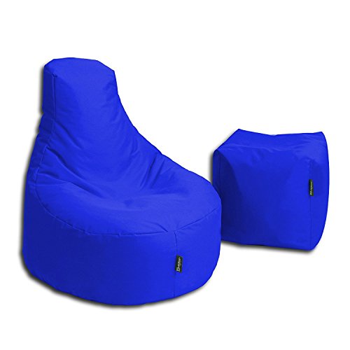 BuBiBag Sitzsack Stillkissen Set Kissen Lounge Gamer Sitzsack Sessel original Sitzkissen In & Outdoor geeignet fertig befüllt in 32 Farben (blau) von BuBiBag