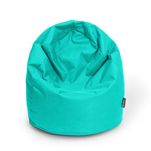 BuBiBag Sitzsack für Kinder in Tropfenform mit ÖKOTEX 100 - Outdoor Sitzsack oder als Indoor Gaming Sitzsack, Kindersitzsack für das Kinderzimmer, gefüllt mit EPS-Perlen (türkis) von BuBiBag