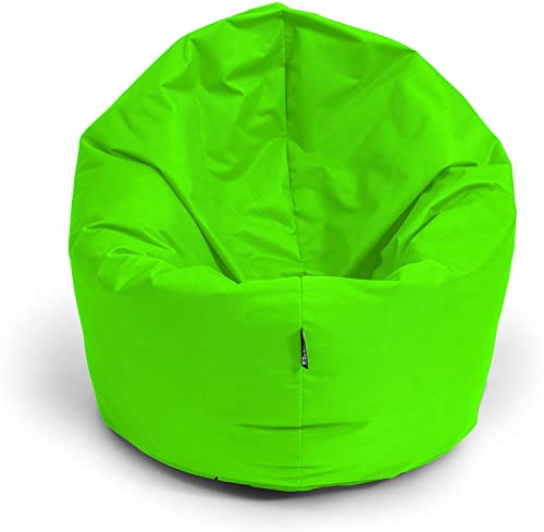 BuBiBag Sitzsack XXL, Sitzsack für Kinder & Erwachsene - Outdoor Sitzsäcke Indoor Beanbag - Sitzkissen für Kinder und Erwachsene (155 cm, Neongrün) von BuBiBag