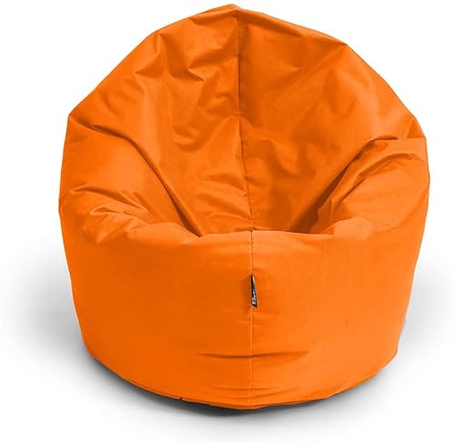 BuBiBag Sitzsack XXL, Sitzsack für Kinder & Erwachsene - Outdoor Sitzsäcke Indoor Beanbag - Sitzkissen für Kinder und Erwachsene (155 cm, Neonorange) von BuBiBag