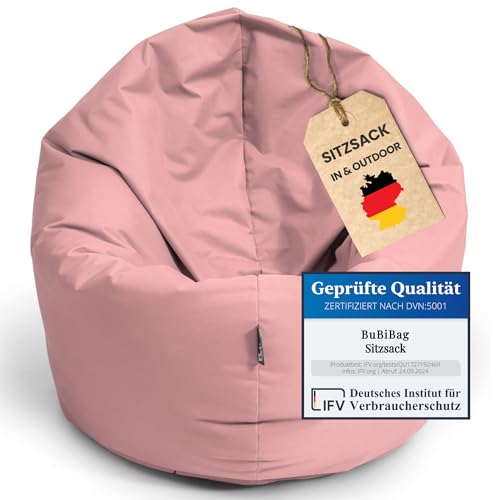 BuBiBag Sitzsack für Erwachsene -Indoor Outdoor XL Sitzsäcke, Sitzkissen oder als Gaming Sitzsack, geliefert mit Füllung(125 cm Durchmesser, Puderflieder) von BuBiBag
