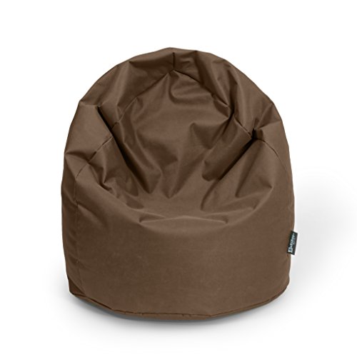 BuBiBag Sitzsack für Kinder in Tropfenform mit ÖKOTEX 100 - Outdoor Sitzsack oder als Indoor Gaming Sitzsack, Kindersitzsack für das Kinderzimmer, gefüllt mit EPS-Perlen (braun) von BuBiBag