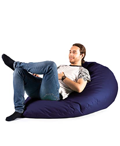 BuBiBag Sitzsack für Kinder in Tropfenform mit ÖKOTEX 100 - Outdoor Sitzsack oder als Indoor Gaming Sitzsack, Kindersitzsack für das Kinderzimmer, gefüllt mit EPS-Perlen (dunkelblau/Marine) von BuBiBag