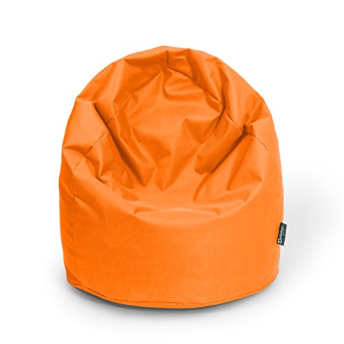 BuBiBag Sitzsack für Kinder in Tropfenform mit ÖKOTEX 100 - Outdoor Sitzsack oder als Indoor Gaming Sitzsack, Kindersitzsack für das Kinderzimmer, gefüllt mit EPS-Perlen (orange) von BuBiBag