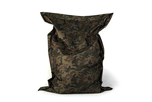 BuBiBag Sitzsack - rechteckiges Bodenkissen - 145x100 cm in 32 versch. Farben - Beanbag für Indoor und Outdoor (Camouflage) von BuBiBag