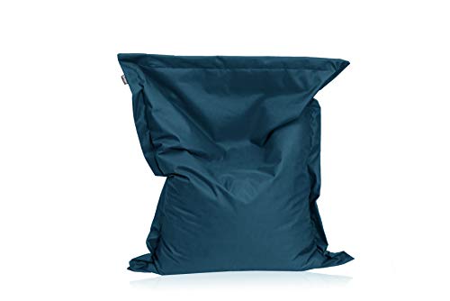 BuBiBag Sitzsack - rechteckiges Bodenkissen - 145x100 cm in 32 versch. Farben - Beanbag für Indoor und Outdoor (Petrol) von BuBiBag