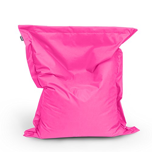 BuBiBag Sitzsack - rechteckiges Bodenkissen - 145x100 cm in 32 versch. Farben - Beanbag für Indoor und Outdoor (Rosa) von BuBiBag