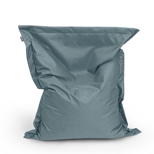 BuBiBag Sitzsack - rechteckiges Bodenkissen - 145x100 cm in 32 versch. Farben - Beanbag für Indoor und Outdoor (anthrazit) von BuBiBag