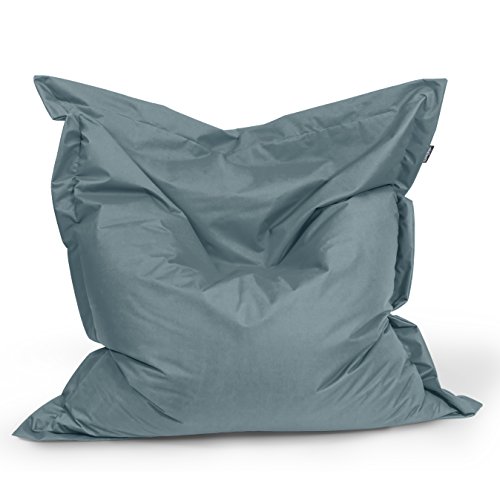 BuBiBag Sitzsack - rechteckiges Bodenkissen - 180x145 cm in 32 versch. Farben - Beanbag für Indoor und Outdoor (anthrazit) von BuBiBag