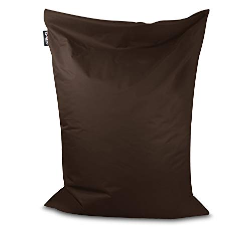 BuBiBag Sitzsack - rechteckiges Bodenkissen in 28 Farben und 7 Varianten - Outdoor Sitzsäcke Indoor Beanbag für Kinder und Erwachsene (Braun-150x120 cm) von BuBiBag