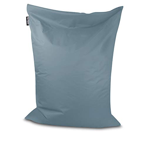 BuBiBag Sitzsack - rechteckiges Bodenkissen in 28 Farben und 7 Varianten - Outdoor Sitzsäcke Indoor Beanbag für Kinder und Erwachsene (Grau-100x70 cm) von BuBiBag