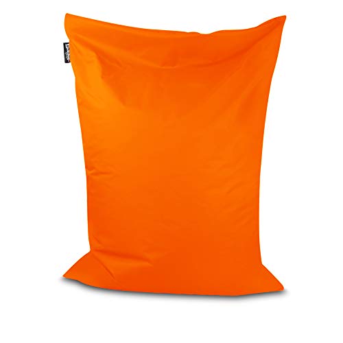 BuBiBag Sitzsack - rechteckiges Bodenkissen in 28 Farben und 7 Varianten - Outdoor Sitzsäcke Indoor Beanbag für Kinder und Erwachsene (Orange-100x70 cm) von BuBiBag