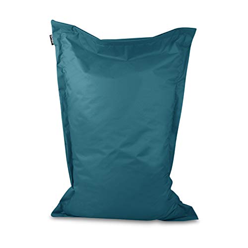 BuBiBag Sitzsack - rechteckiges Bodenkissen in 28 Farben und 7 Varianten - Outdoor Sitzsäcke Indoor Beanbag für Kinder und Erwachsene (Petrol-150x100 cm) von BuBiBag