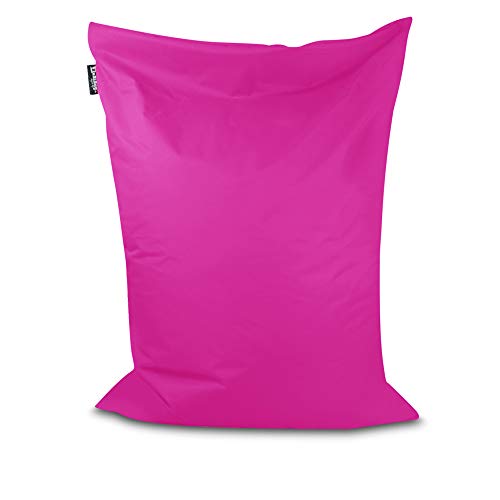 BuBiBag Sitzsack - rechteckiges Bodenkissen in 28 Farben und 7 Varianten - Outdoor Sitzsäcke Indoor Beanbag für Kinder und Erwachsene (Pink-100x70 cm) von BuBiBag