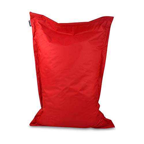 BuBiBag Sitzsack - rechteckiges Bodenkissen in 28 Farben und 7 Varianten - Outdoor Sitzsäcke Indoor Beanbag für Kinder und Erwachsene (Rot-170x150 cm) von BuBiBag